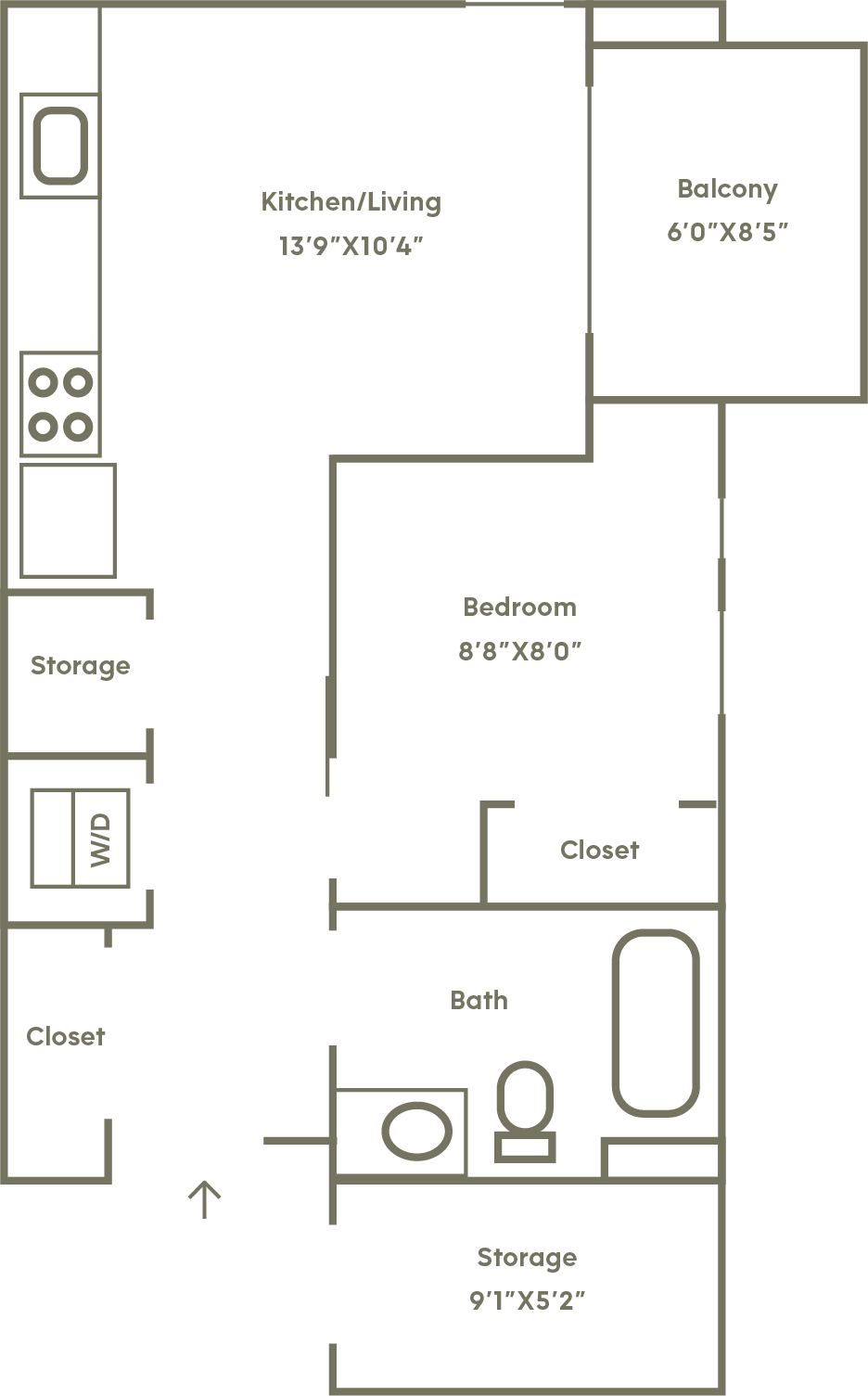 Pine Missoula 1 bedroom jr floorplan