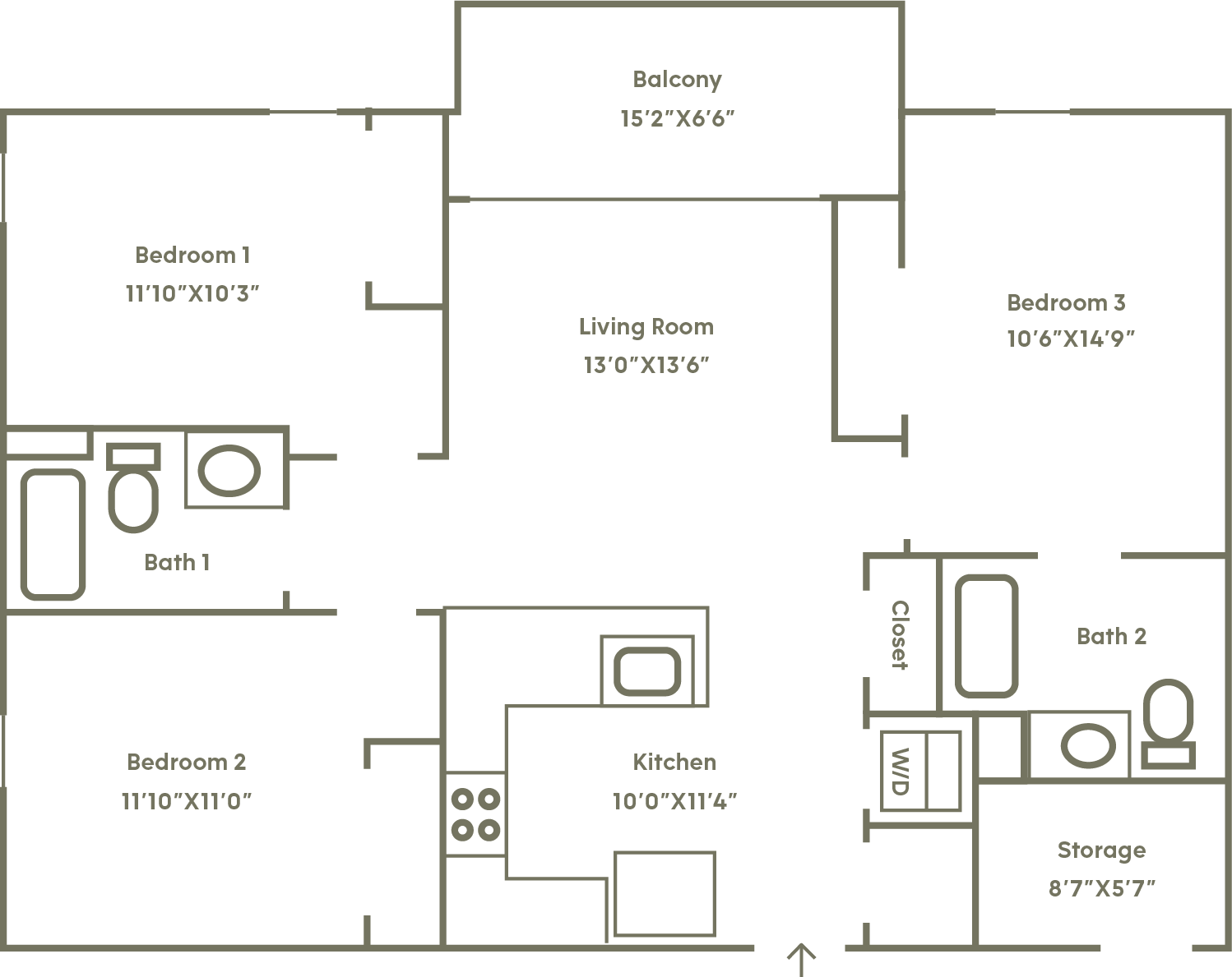 Pine Missoula 3 bedroom floorplan